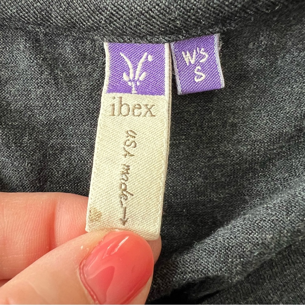ibex Dress Women’s S 100% Merino Wool Assymetrical Snaps Pockets Dark Gray Black - Picture 8 of 16